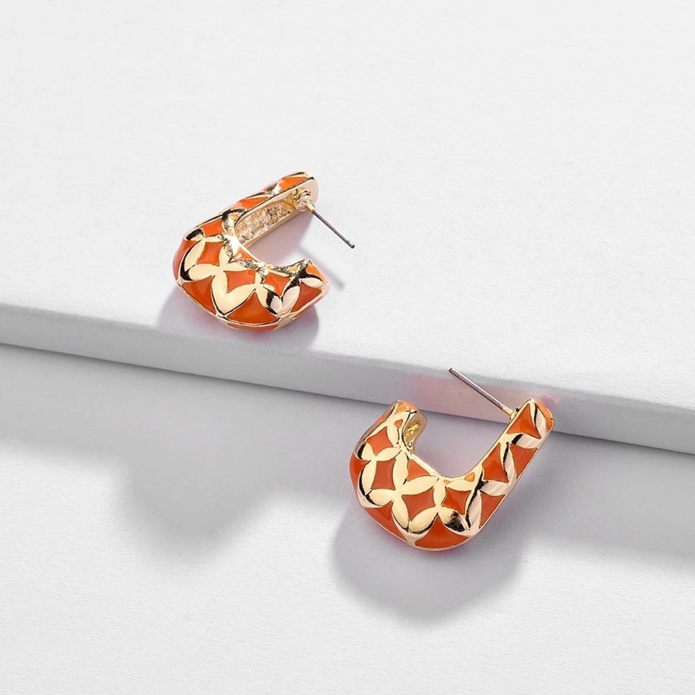 ❤️ Orange Gold Earrings